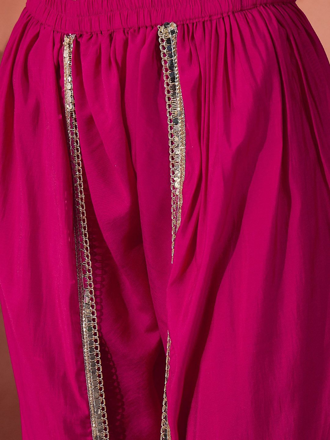 Pink and white printed kurta and dhoti pant - Image 2