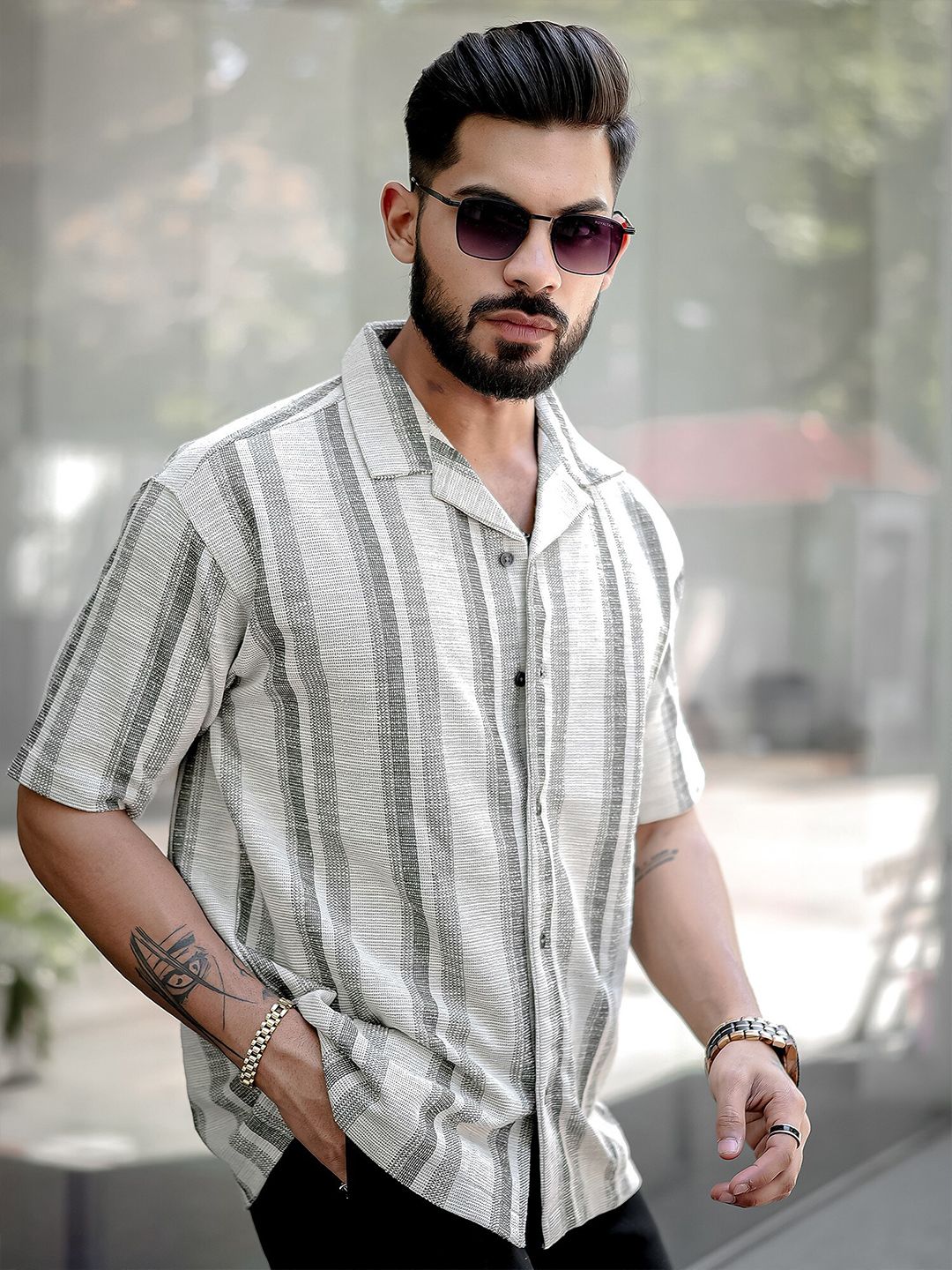 Comfort Striped Oversized Casual Shirt