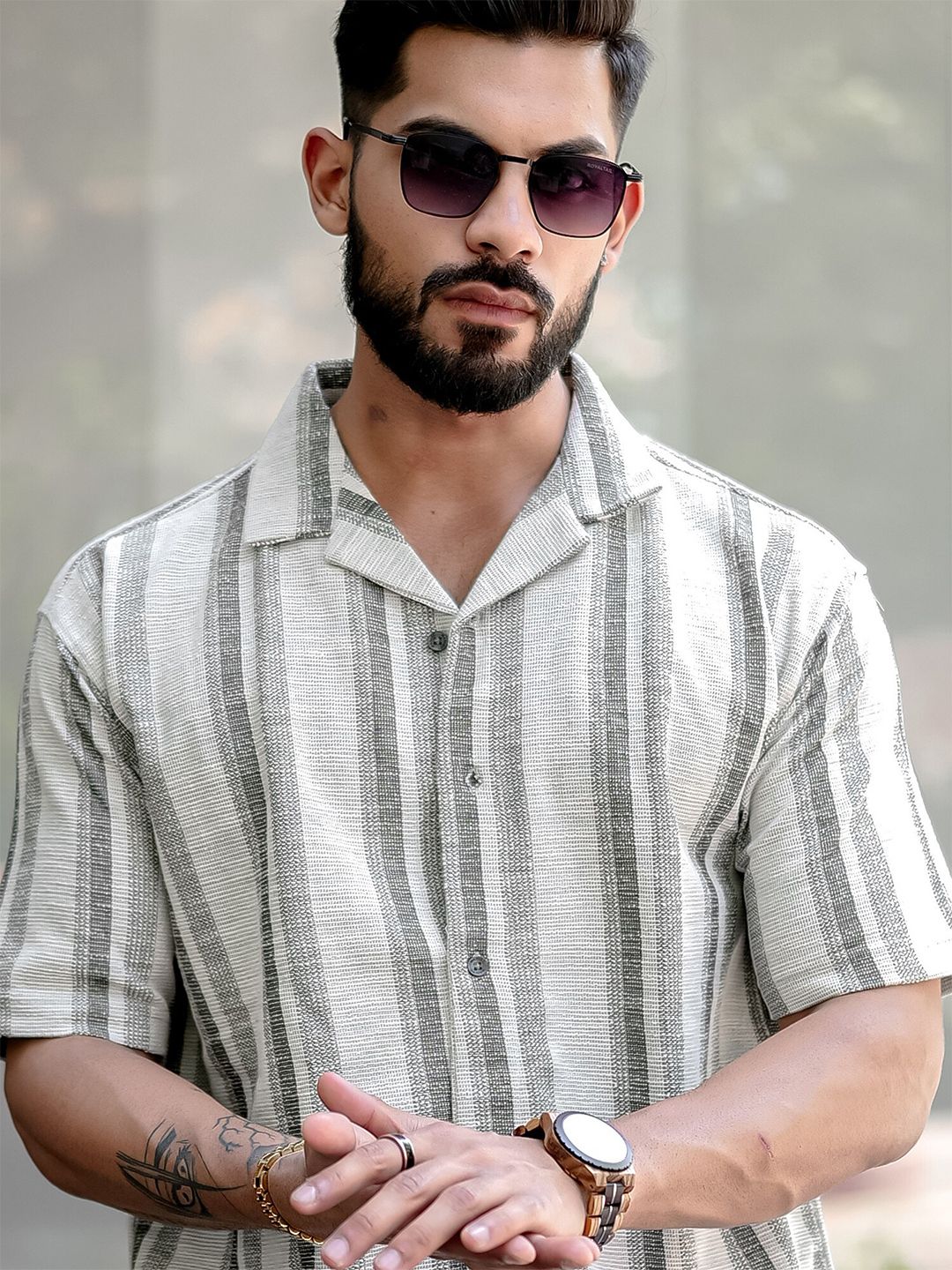 Comfort Striped Oversized Casual Shirt - Image 3