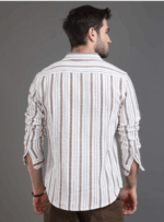 Slim Fit Vertical Striped Cotton Casual Shirt - Image 2